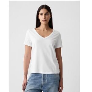 GAP V Neck T-shirt White XL ORGANIC COTTON NWT X-Large